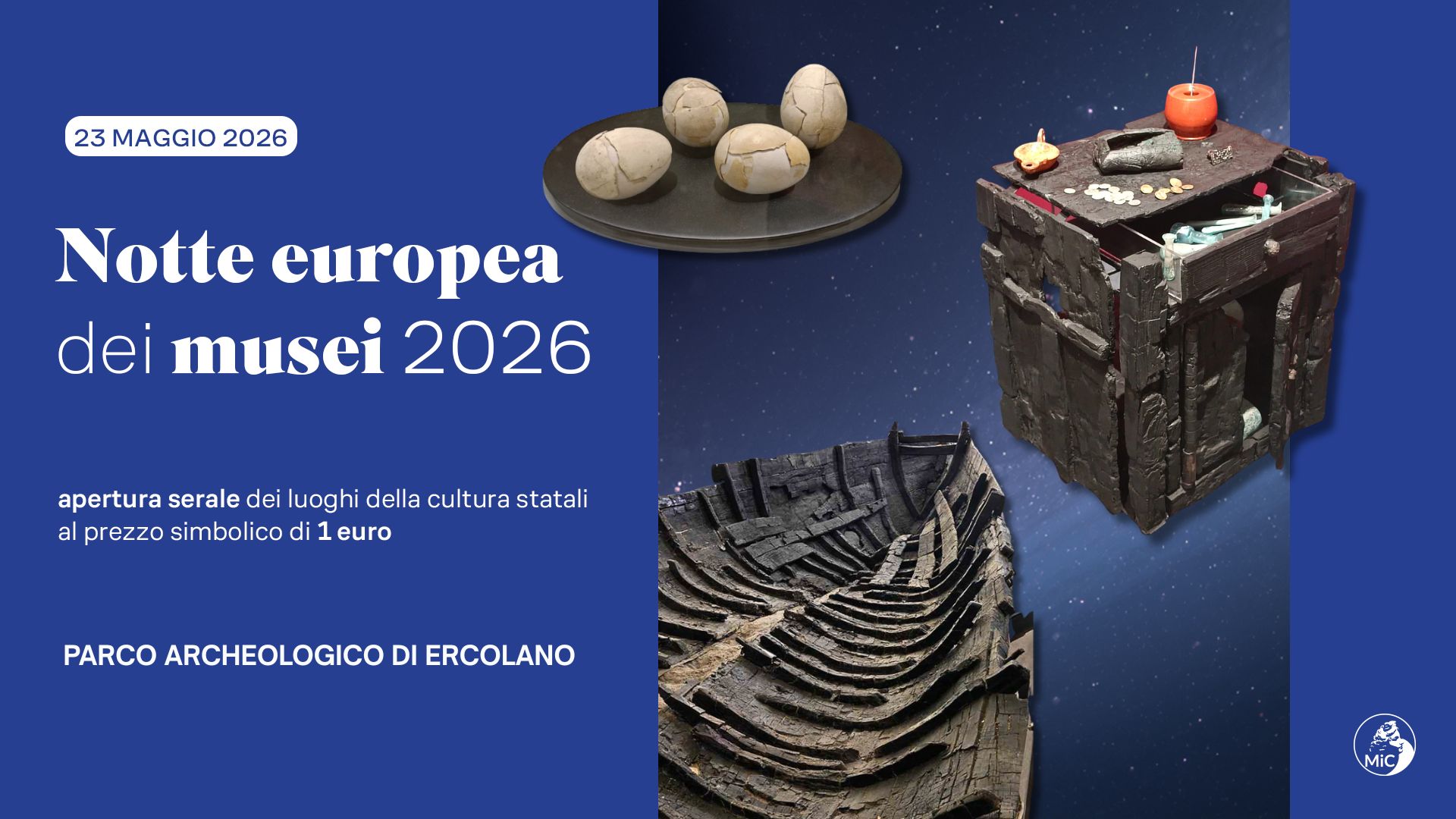 Notte Europea dei Musei al Parco archeologico di Ercolano 2026